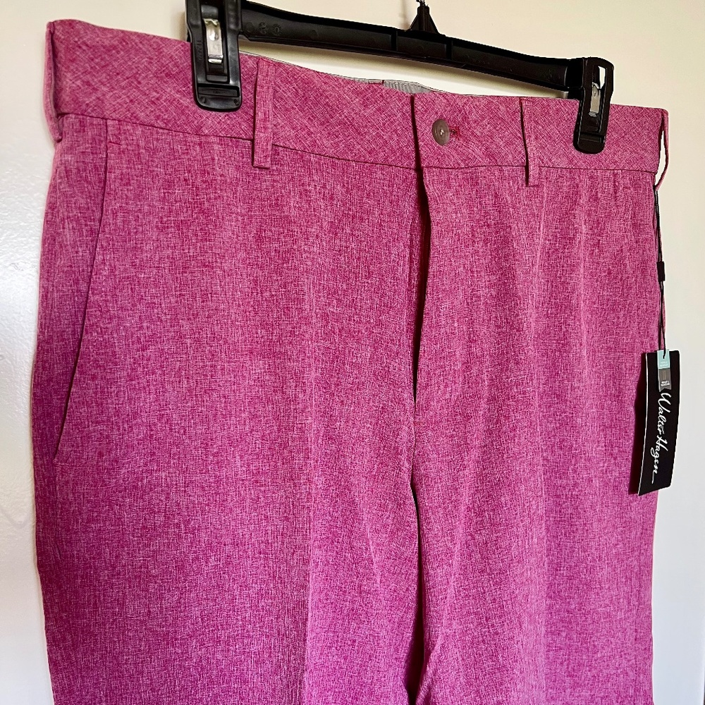 Walter Hagen Men's Perfect 11 Golf Shorts - Berry Bloom / White Heather